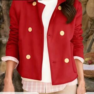 Classic Double-Breasted Red Women's Jacket